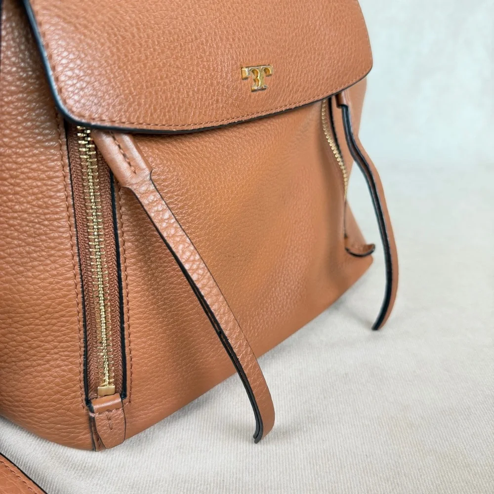 Tory Burch Brown Leather Half-Moon Top Handle Satchel Crossbody Bag - Picture 6 of 15
